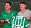 El presidente de Nacional, Sebastián Arango Botero, junto a James Rodríguez. FOTO ATLÉTICO NACIONAL