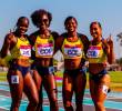 María Camila Maturana, Danna Bánquez, Angélica Gamboa y Marleth Ospino lograron oro en los 4x100 metros planos del atletismo con tiempo de 44,36 segundos. Triunfaron ante Chile (44,65) y Brasil (44,79). FOTO: PANAM SPORTS