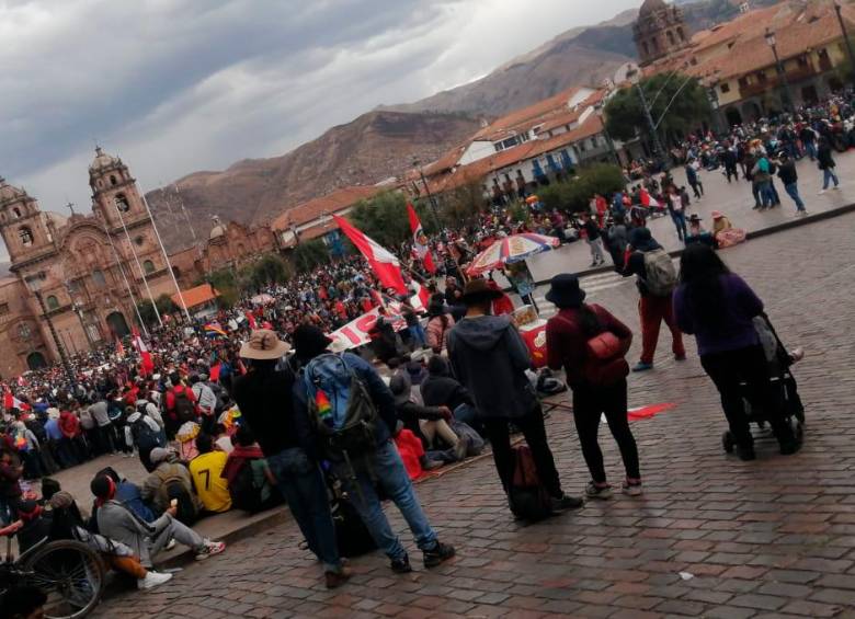 Manifestantes en Cusco. FOTO: Cortesía. 