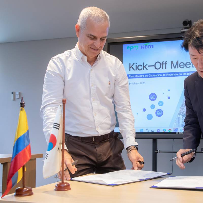 El acuerdo entre EPM y el KEITI se formalizó esta semana. FOTO: Cortesía EPM