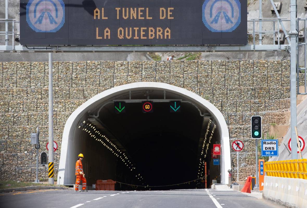 El nuevo túnel de La Quiebra mide 4,3 km y es la obra de mayor envergadura de la concesión. Foto Juan Antonio Sánchez Ocampo