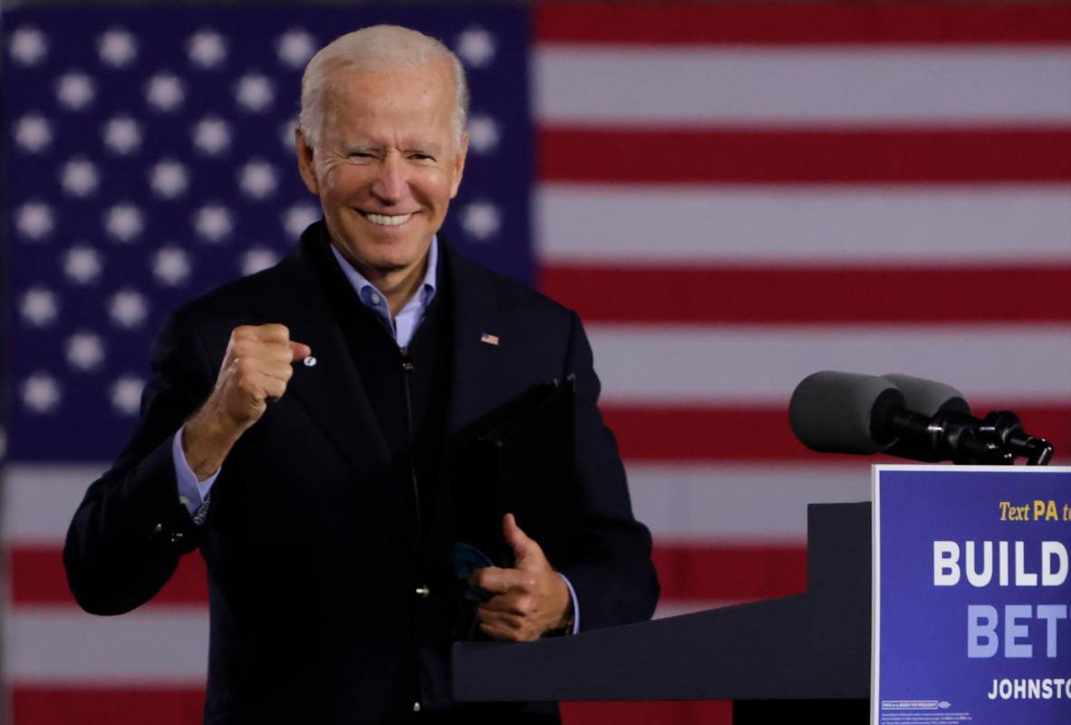 Tras una dura elección Joe Biden logró ganar 306 votos electorales de los 270 necesarios para llegar a la casa blanca. Foto: Getty Images