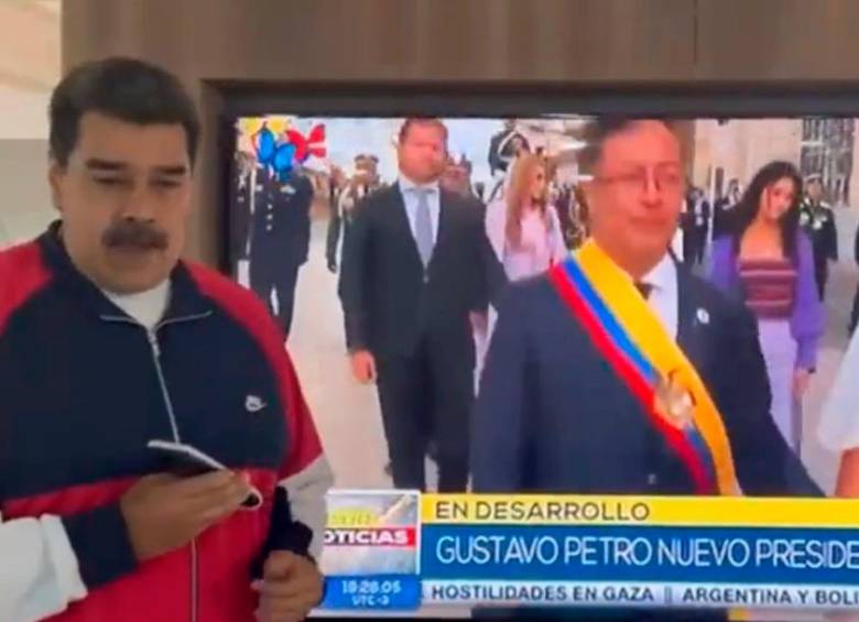 Maduro señaló que no se había perdido ningún minuto de la transmisión de mando en Colombia. FOTO CAPTURA DE PANTALLA