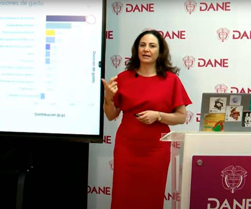 Piedad Urdinola, directora del Dane, explicó los datos del IPC con corte a agosto. FOTO tomada de YouTube