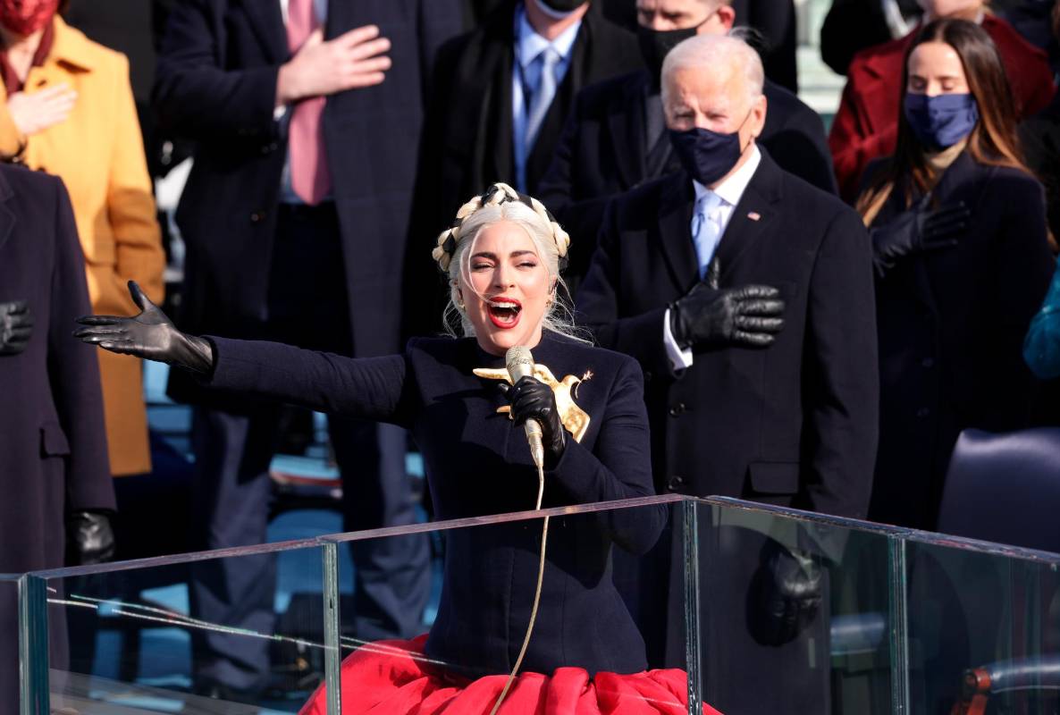 Lady Gaga cantó justo antes del juramento de Kamala Harris. Foto: Getty Images