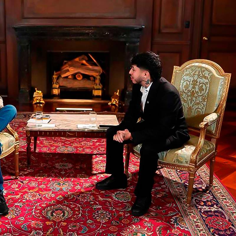 El presidente Gustavo Petro con el influencer Westcol, quien ha tenido varias polémicas por comentarios machistas. FOTO Presidencia