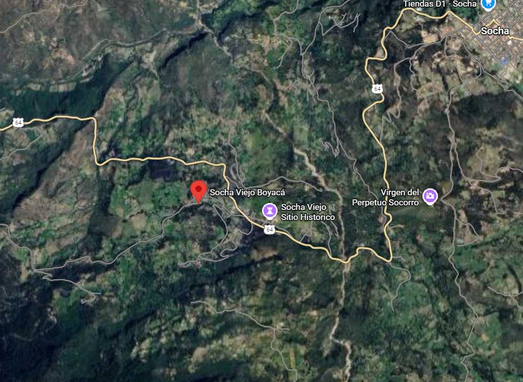 Equipos de salvamento minero y organismos de socorro atendieron la emergencia registrada en un socavón de carbón en Boyacá. FOTO Google Maps