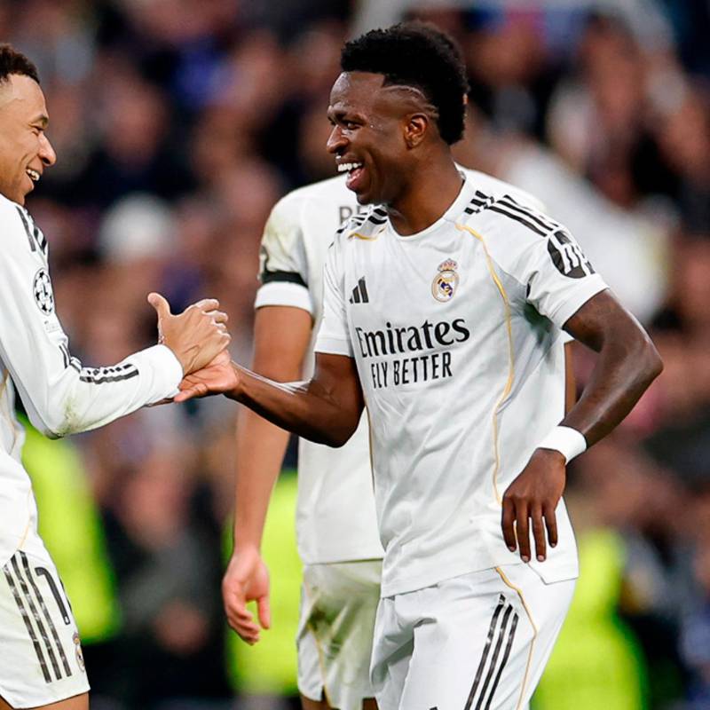 El delantero francés Kylian Mbappé y el brasileño Vinícius Júnior han sido las figuras del equipo merengue esta temporada. Foto: tomada del x de @RealMadriCF