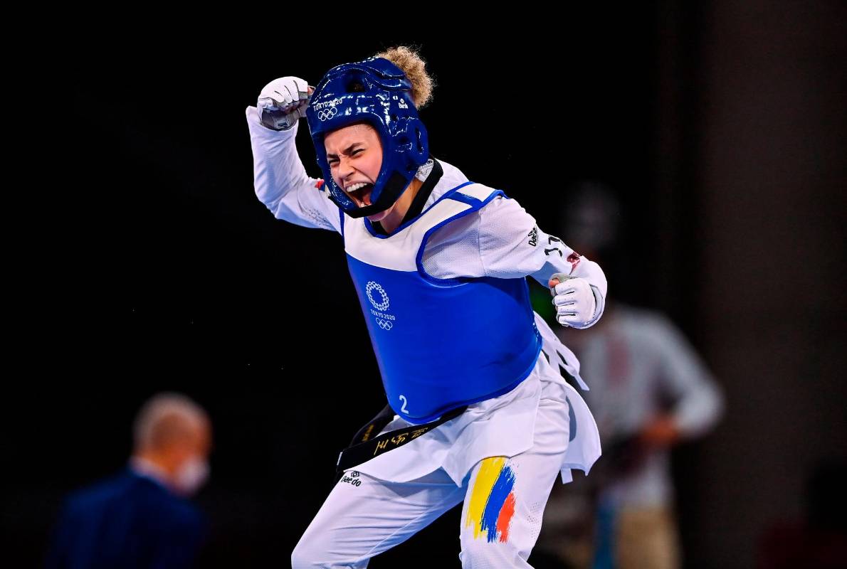 Andrea Ramírez se estrenó en los Juegos con triunfo sobre la croata Kristina Tomic 3-0, en la categoría de los -49 kilos del taekwondo, pero fue derrotada en cuartos de final contra la turca Rukiye Yildirim. Quedó por fuera de una opción de medalla. FOTO. Getty
