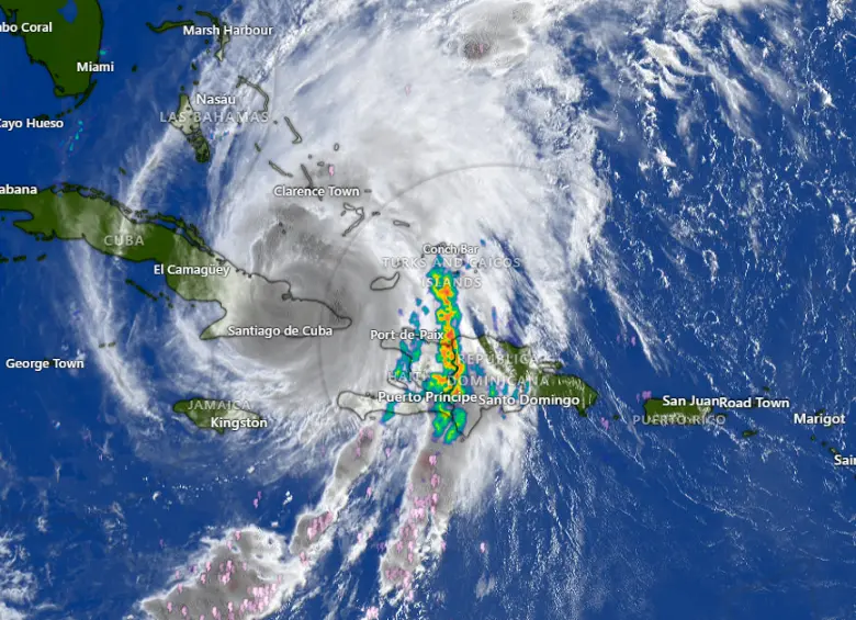 Melissa llegó a Cuba tras haber golpeado a Jamaica, declarada como una “zona de desastre”. FOTO: Tomada de Windy