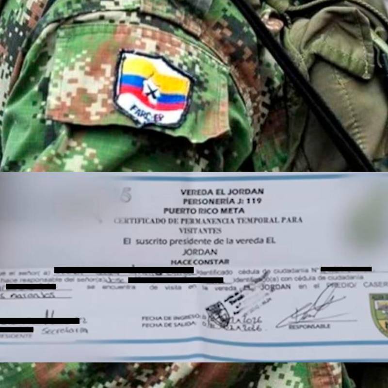 Este es uno de los certificados de permanencia temporal expedido en una vereda del departamento del Meta. FOTOS: CORTESÍA.
