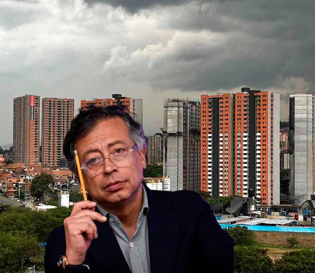 Bajo el gobierno de Gustavo Petro, el sector vivienda enfrenta una fuerte caída a nivel nacional en medio de tensiones políticas. FOTOS: Colprensa y EL COLOMBIANO