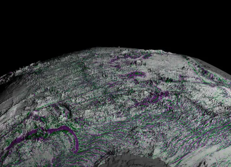 El nuevo mapa gravitacional, elaborado con datos del satélite SWOT, muestra con precisión sin precedentes la topografía del lecho marino, incluyendo montes volcánicos, colinas abisales y cañones submarinos. FOTO cortesía Nasa