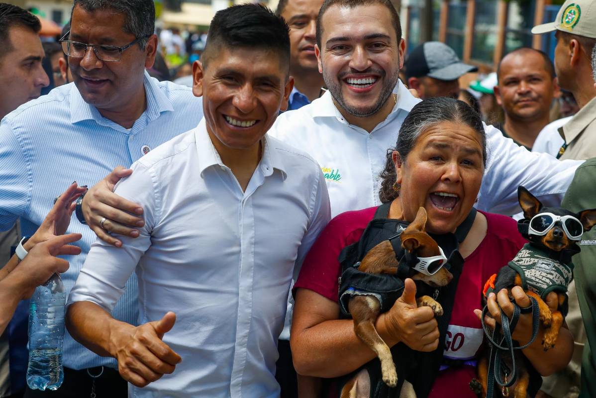 Nairo fue recibido como todo un héroe. Foto: Manuel Saldarriaga Quintero.