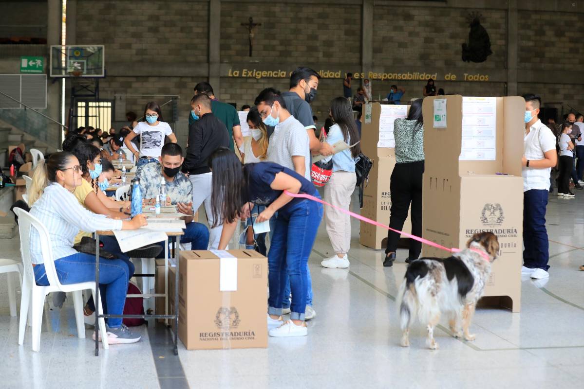 Mascotas hicieron parte de la jornada electoral en todo el país. Foto: Jaime Pérez
