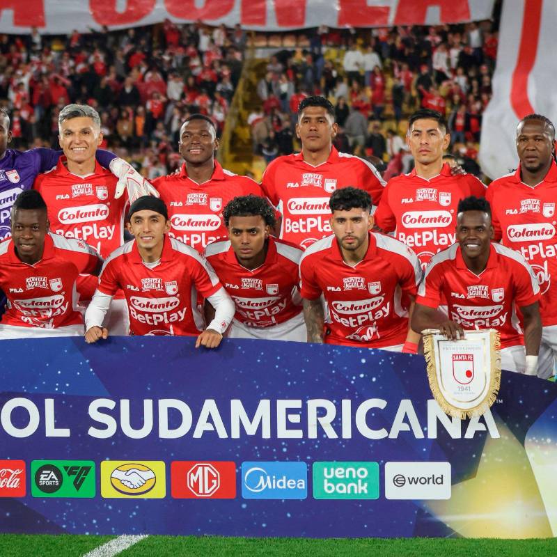 El equipo titular de Santa Fe contra Caracas. FOTO: X Santa Fe