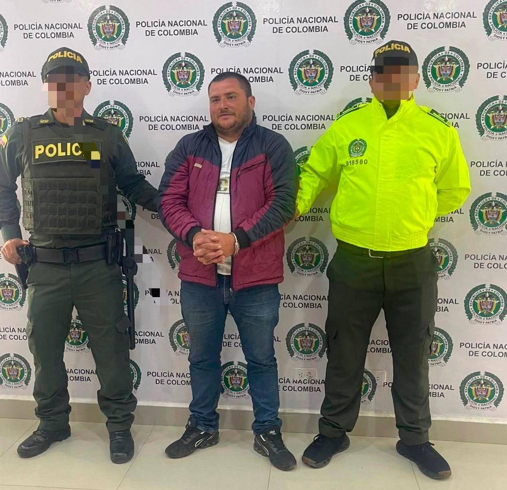 Andrés Vera Fernández (“Conejo”) fue capturado por la Policía en Tolima. FOTO: CORTESÍA DE LA POLICÍA.