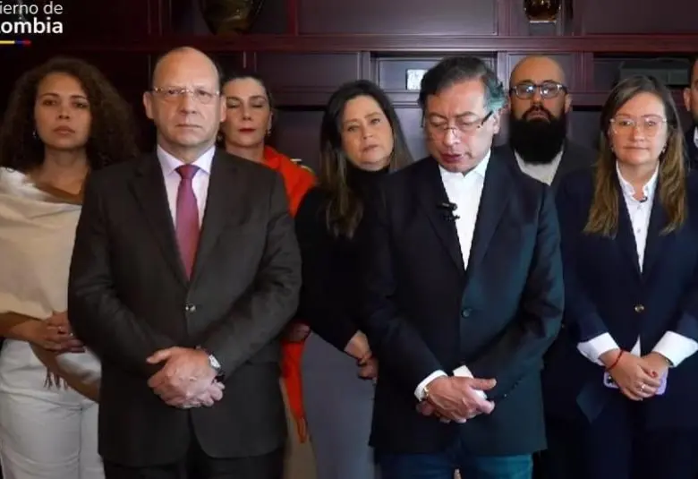 Laura Sarabia no acompañó al presidente en la alocución. Foto: Presidencia.