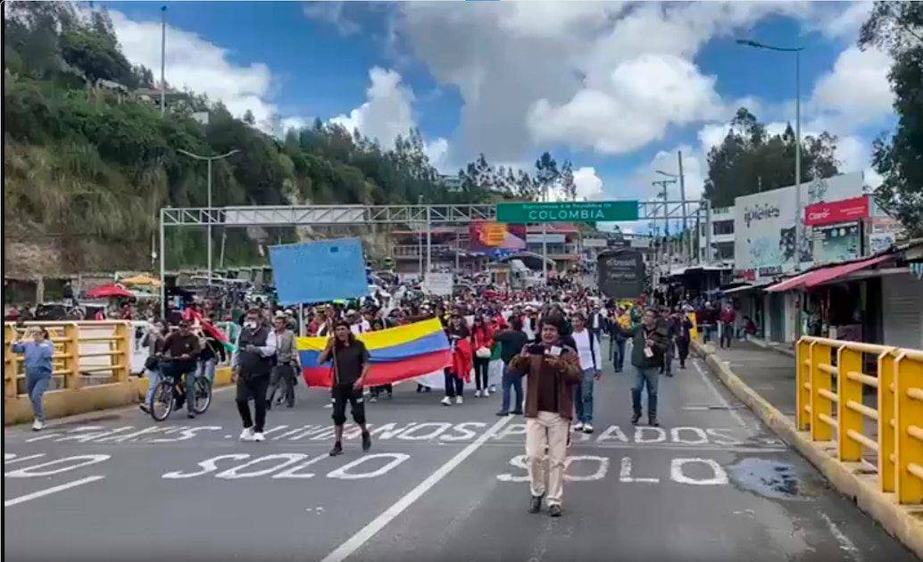 La guerra arancelaria entre Colombia y Ecuador ha suscitado protestas en la frontera. FOTO tomada de X
