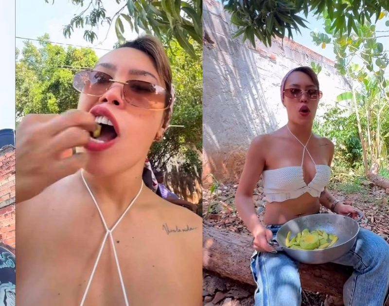 “¿Tú qué haces ahí?”, pillaron a Ana del Castillo bajando mangos de un árbol