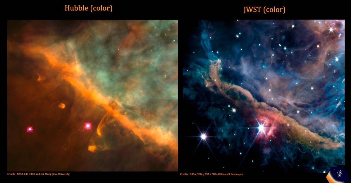 Se publican nuevas imágenes de la Nebulosa de Orión con el James Webb