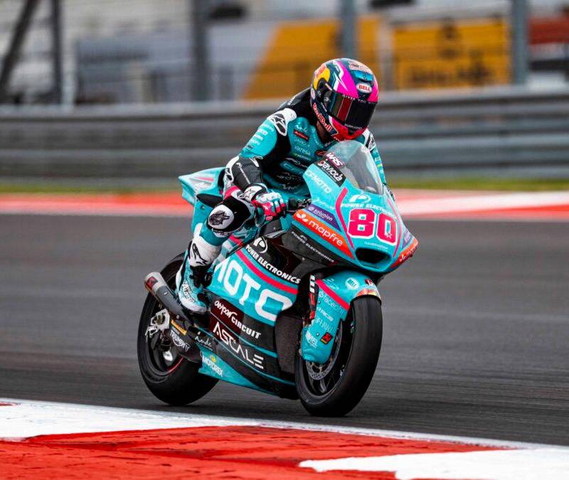 David Alonso fue cuarto tras una espectacular remontada en el último Gran Premio de Moto2, en Estados Unidos. FOTO Aspar Team