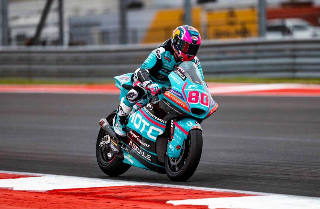 David Alonso fue cuarto tras una espectacular remontada en el último Gran Premio de Moto2, en Estados Unidos. FOTO Aspar Team