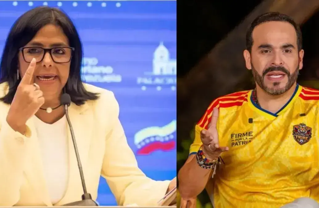Delcy Rodríguez, presidenta encargada de Venezuela; y Abelardo de la Espriella, presidente electo de Colombia. FOTO: Colprensa.