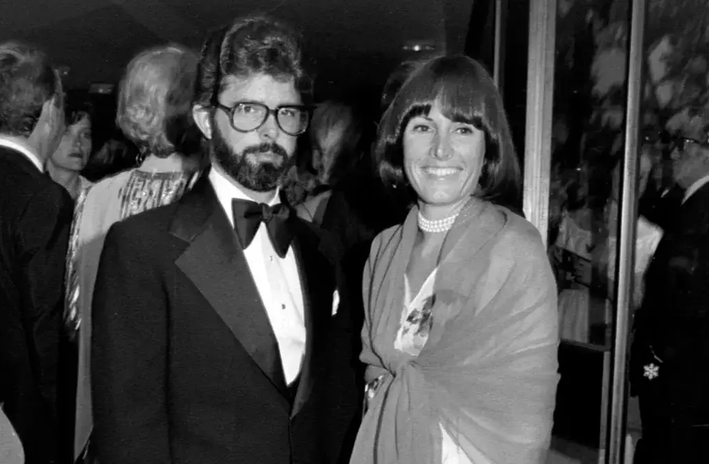 Marcia Lucas junto a George, con el que estuvo casada por más de diez años. Foto: Getty