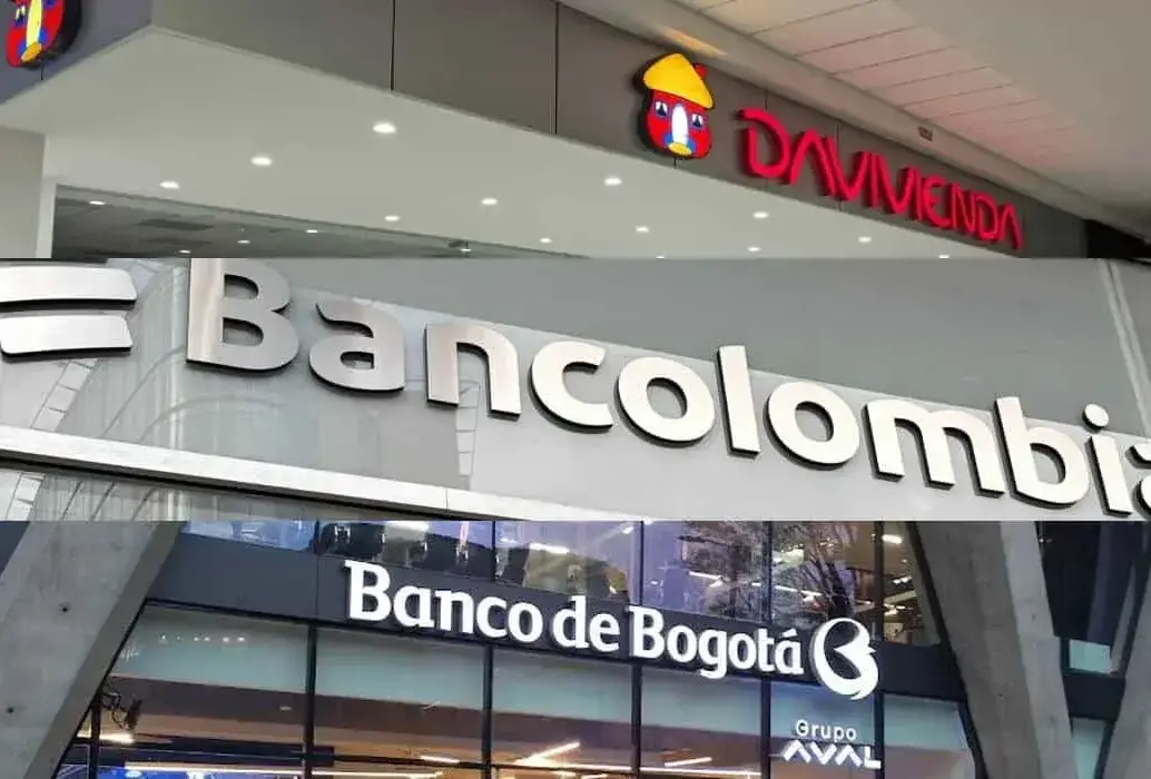 Bancolombia, Davivienda y Banco de Bogotá lideran las utilidades del sistema financiero en Colombia a agosto de 2025. FOTO: Tomada de redes.