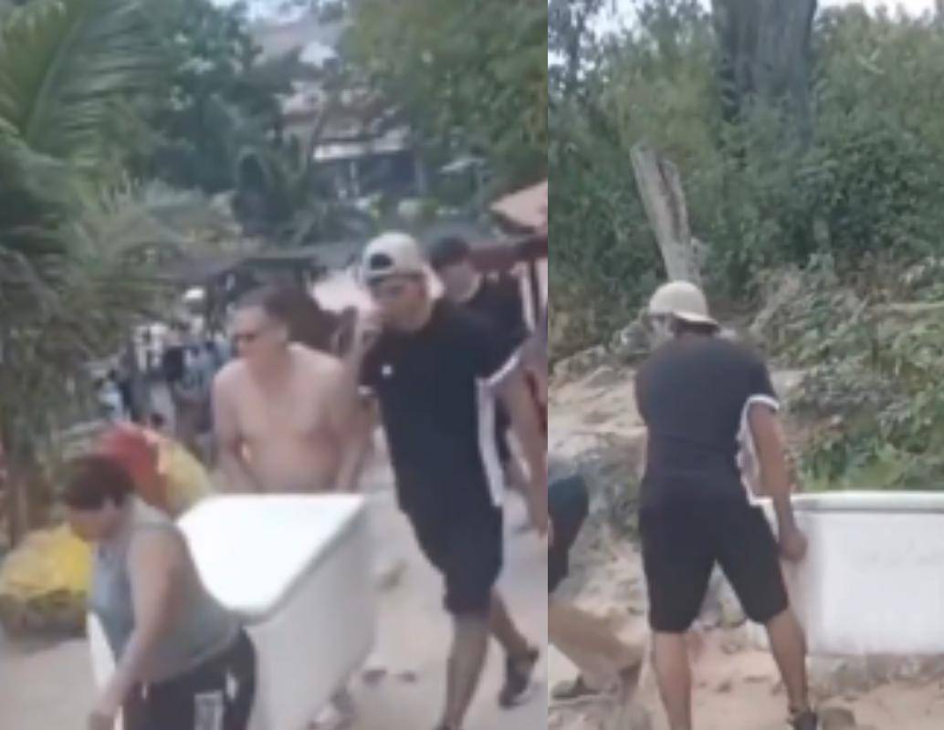 Turistas disfrutan de las playas de Barú, uno de los destinos más visitados de Cartagena, en medio del debate por los precios y la regulación de los servicios turísticos. FOTO: Captura de video. 