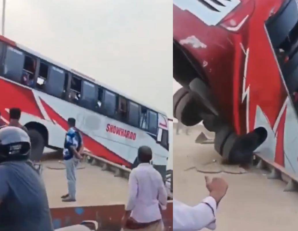 Equipos de rescate trabajaron durante horas tras el accidente de un autobús que cayó al río Padma, en el centro de Bangladesh. FOTO: Captura de video 