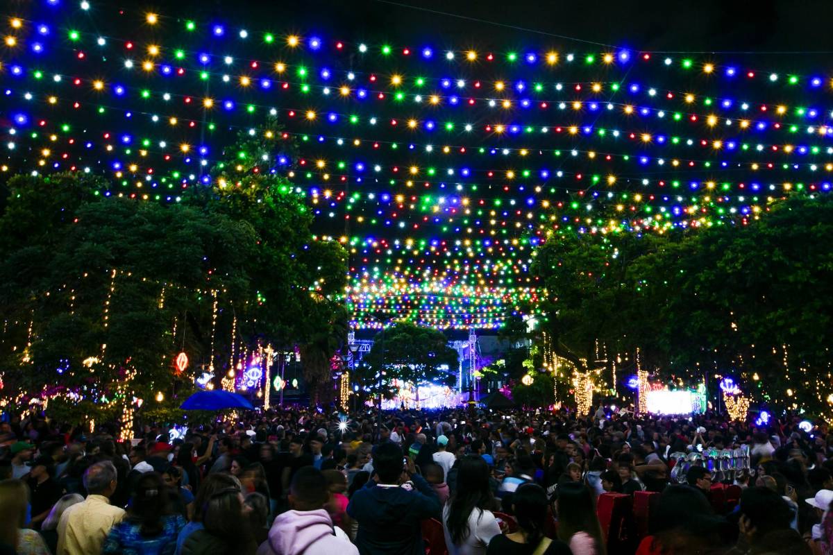 43 madres cabeza de familia fueron las encargadas de darle vida al alumbrado navideño en Envigado. Foto: Esneyder Gutiérrez Cardona