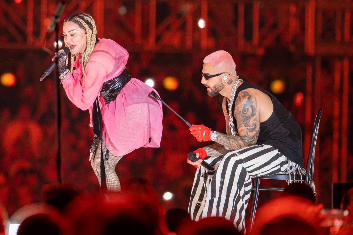 Además de Maluma, que estuvo todo el tiempo en el escenario, estuvieron 10 artistas invitados, desde jóvenes promesas como Abril, hasta consolidadas estrellas internacionales como Madonna. Foto: Carlos Velásquez