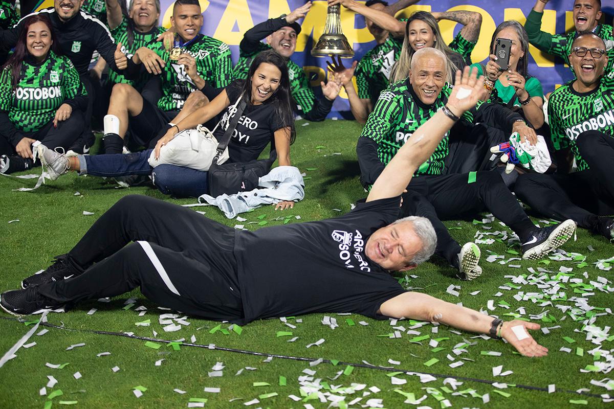 Hernán Darío Herrera celebró su segundo título como técnico de Nacional. FOTO: JUAN ANTONIO SÁNCHEZ OCAMPO