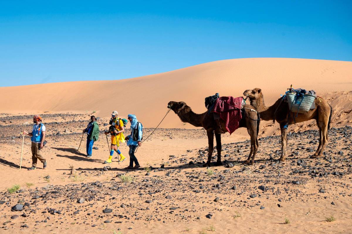 Los 880 competidores de está ultramaratón recorren 250 km en siete días. Foto AFP