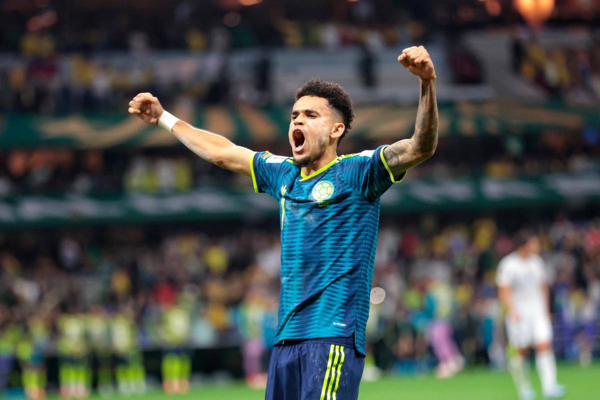 El extremo guajiro Luis Díaz anotó el segundo tanto del seleccionado colombiano. Con esta anotación llegó a 23 celebraciones con el equipo nacional.Foto: Juan Antonio Sánchez