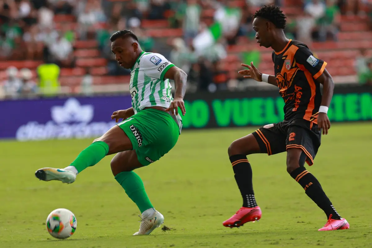 La irregularidad del equipo ha sido un sello en el proceso de Gandolfi. Apenas unos días atrás, Nacional había goleado 4-0 al Quindío en la ida de los octavos de final de la Copa BetPlay. Foto: Manuel Saldarriaga Quintero. 
