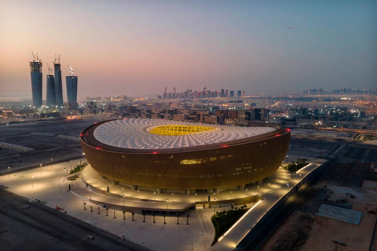 El Estadio Lusail es uno de los de mayor capacidad con sus 80.000 asientos. Albergará el partido final de la Copa Mundial de la FIFA Qatar 2022. El estadio está ubicado a unos 23 km al norte de Doha. Foto: Getty