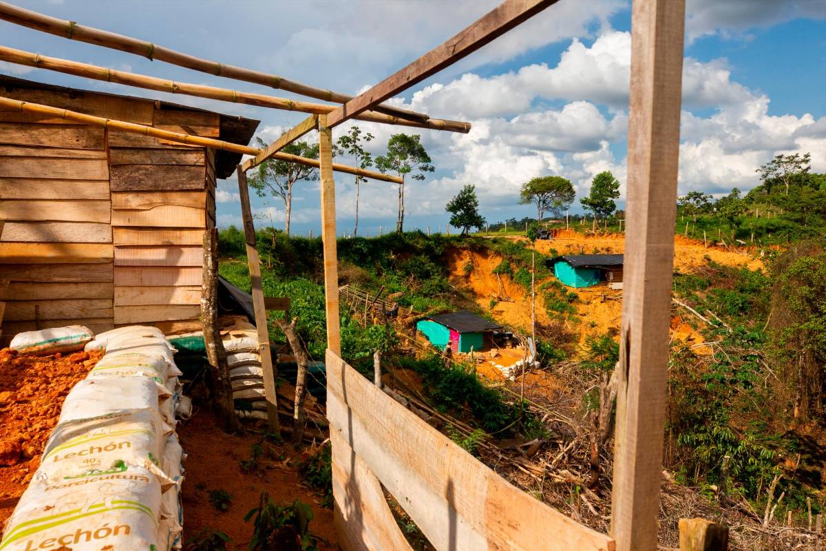 Como en otras regiones del país, cientos de personas se volcaron a construir en varios lotes sobre los que creen tener derecho. Foto: Camilo Suárez Echeverry