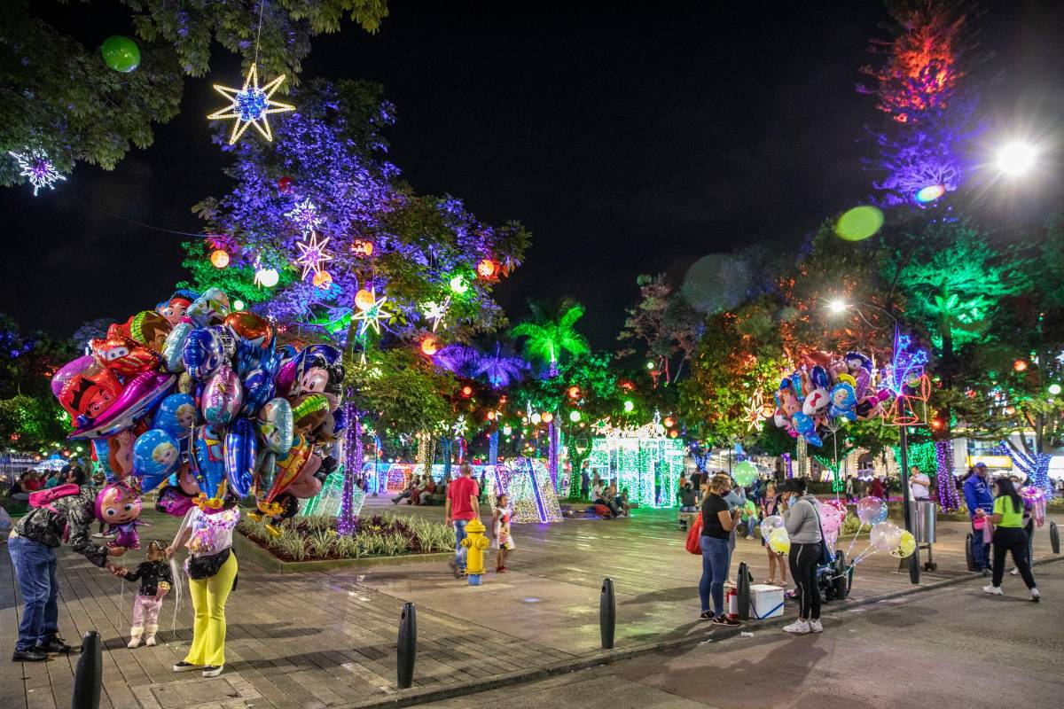Están iluminados y decorados los parques Obrero-Brasil, el parque principal, la plazoleta del Centro Administrativo Municipal (CAMI) y el parque del barrio Simón Bolívar. Foto: Edwin Bustamante
