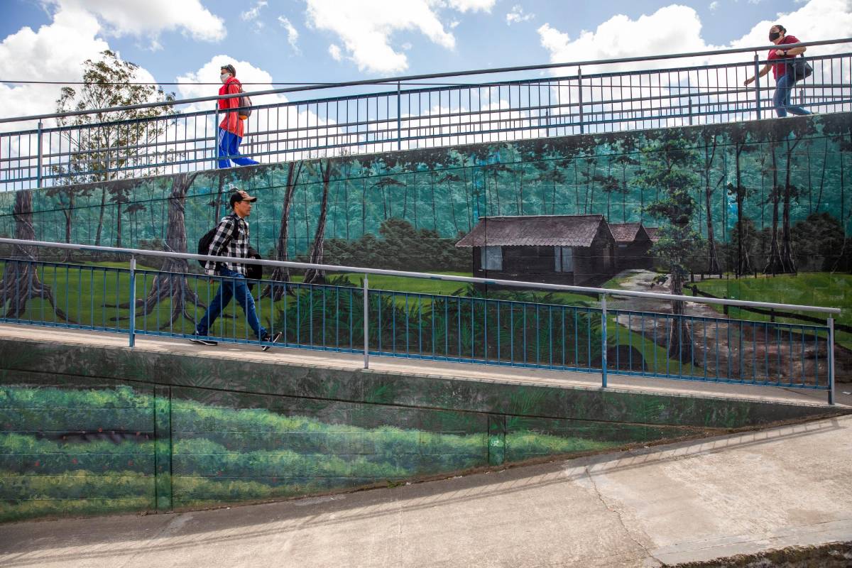 Los puentes peatonales se convirtieron en lienzos. Fotos: Carlos Velásquez