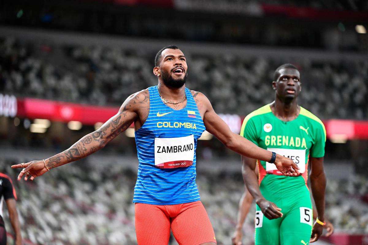 Anthony Zambrano obtiene cupo a la final en 400 mts de los con un nuevo récord nacional y de Suramérica con un tiempo de 43.92. Foto: AFP