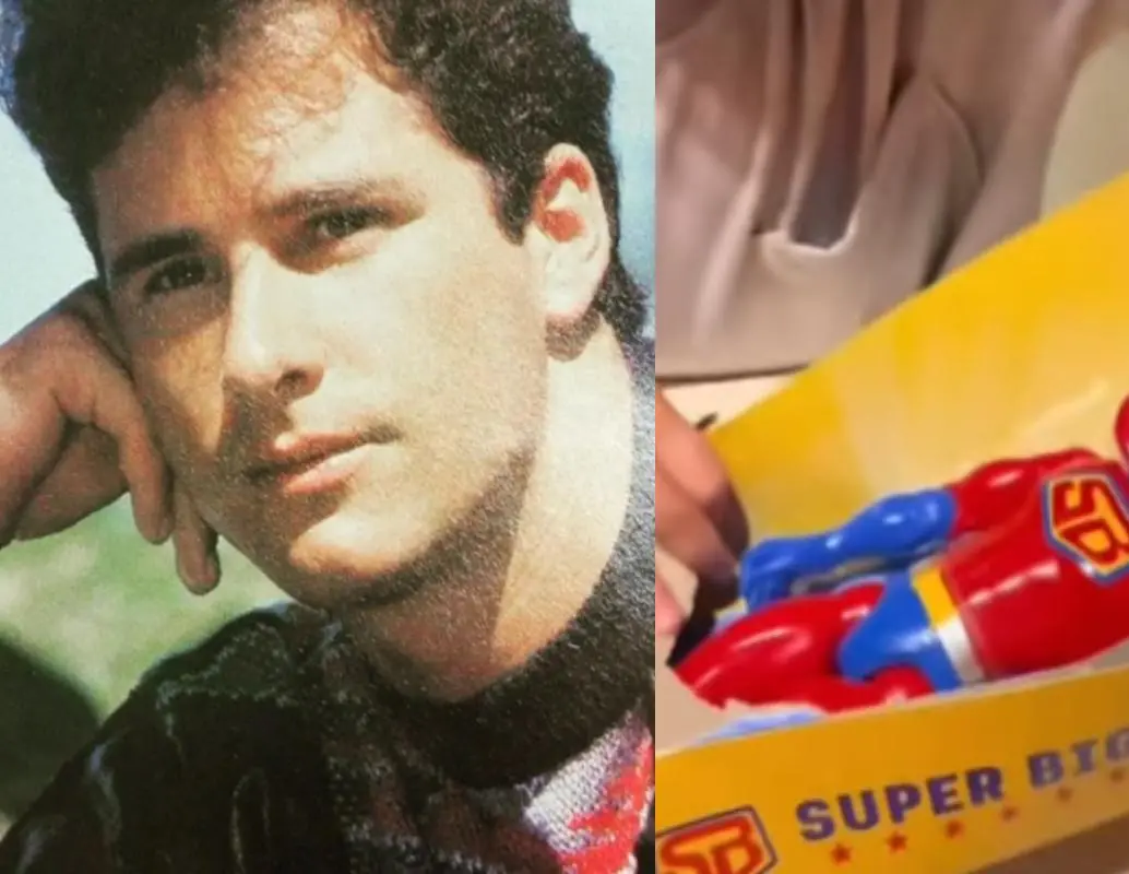 El actor venezolano Fernando Carrillo compartió en redes sociales un video del momento en que su hijo recibe una figura de acción de Nicolás Maduro. FOTO: redes sociales, captura de video. 