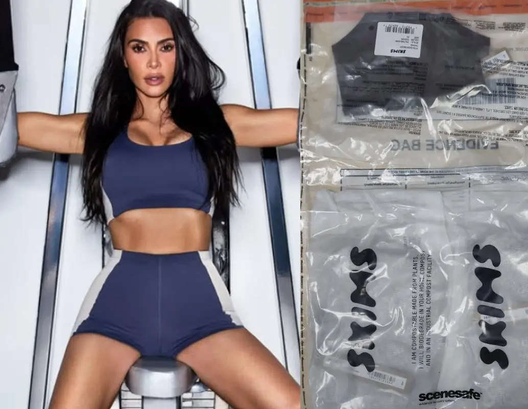 El cargamento de ropa de la marca Skims fue utilizado para ocultar cocaína valuada en cerca de 10 millones de dólares, según las autoridades del Reino Unido. FOTO: Kim Kardashian vía Instagram, Agencia Nacional contra el Crimen. 