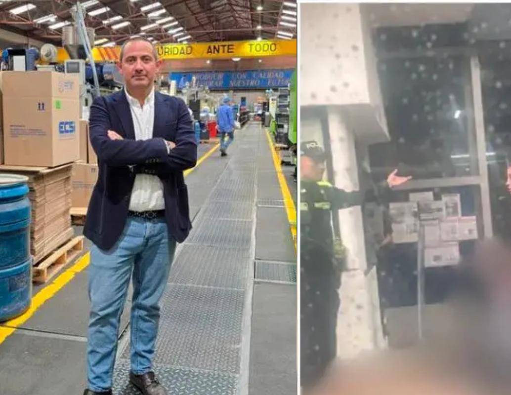 El empresario Gustavo Andrés Aponte y su escolta, Luis Gabriel Gutiérrez, fueron asesinados en la calle 85 con carrera Séptima, en el norte de Bogotá, en un ataque sicarial que desató polémica por el acceso a cámaras de seguridad. FOTO: Tecnología del Plástico, redes sociales. 