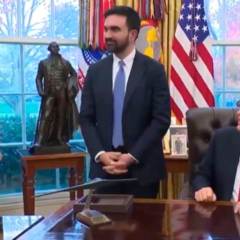 Zohran Mamdani y Donald Trump en la Oficina Oval de la Casa Blanca. FOTO: Captura de video