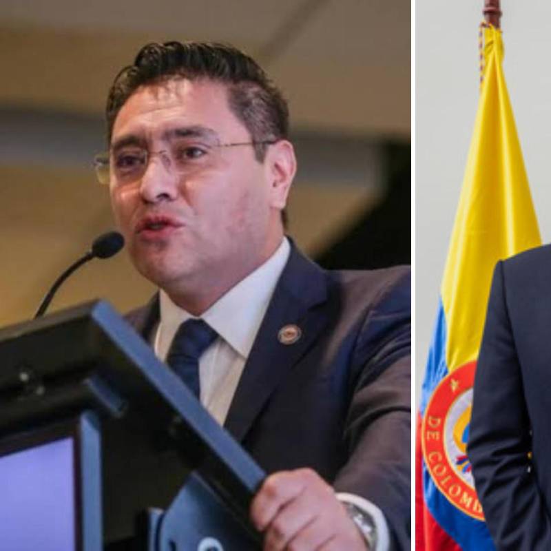 A la izquierda: Cristian Quiroz, expresidente del CNE. A la derecha el nuevo presidente, Benjamín Ortiz. FOTO: COLPRENSA.