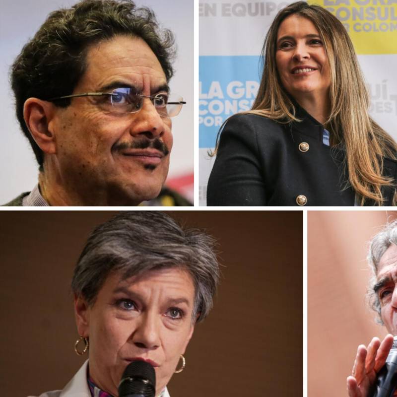 De izquierda a derecha: Iván Cepeda; Paloma Valencia; Abelardo de la Espriella; Claudia López y Sergio Fajardo. FOTO: Colprensa