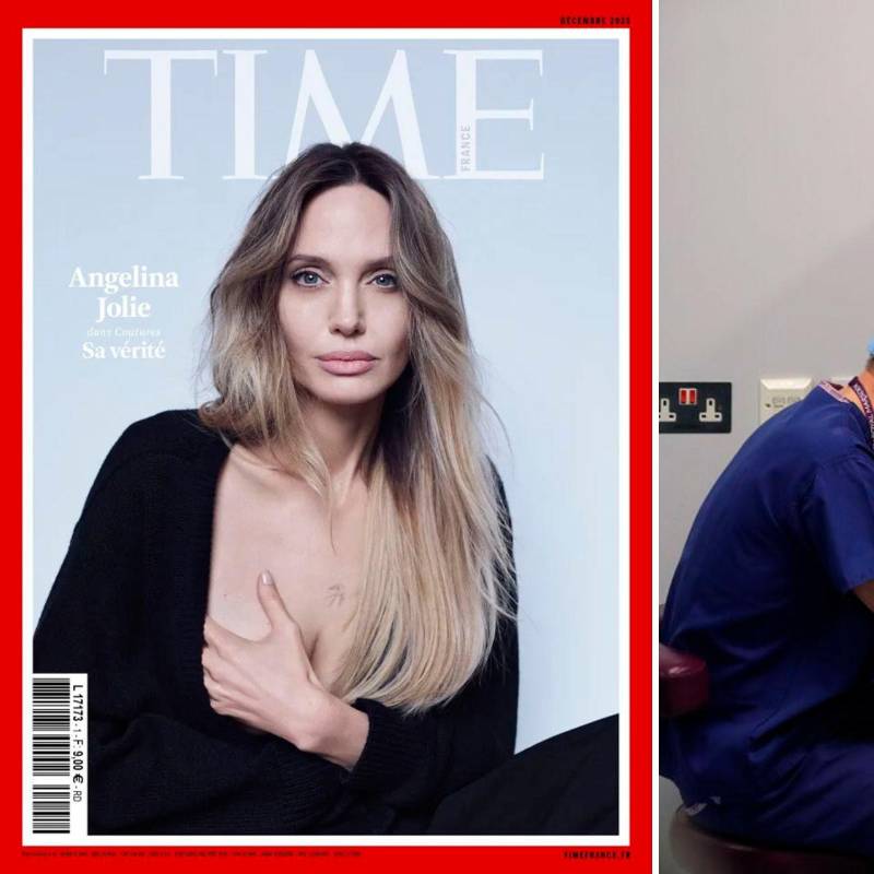 Izquierda: la portada de la revista Time France. Derecha: un médico en los escaneos previos a una mastectomia. Foto: Cortesía Time France y Getty.